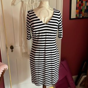 Cute Black/White Stripe Dress, Back Exposed Zipper